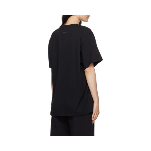 Numbers Motif-Patch Crewneck T-Shirt