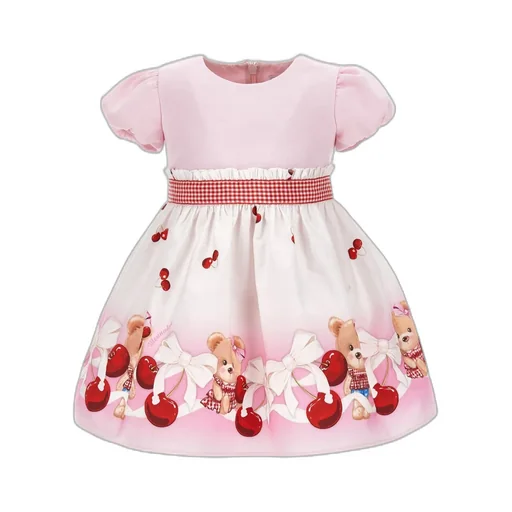 Teddy Bear-Print Flared Dress