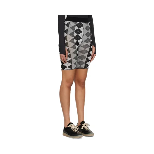 Rhombo-Checked Pattern Shorts