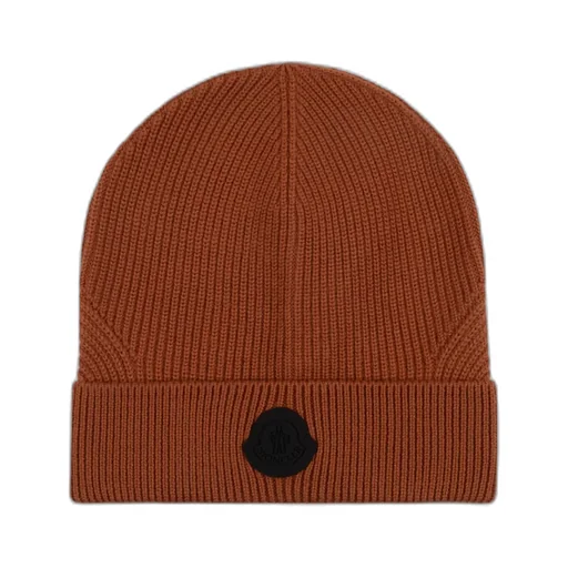 Ribbed Logo-Patch Beanie