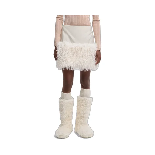 Teddy-Trimmed Mini Skirt