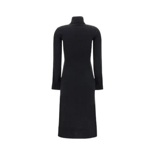 High Neck Long Sleeved Midi Dress