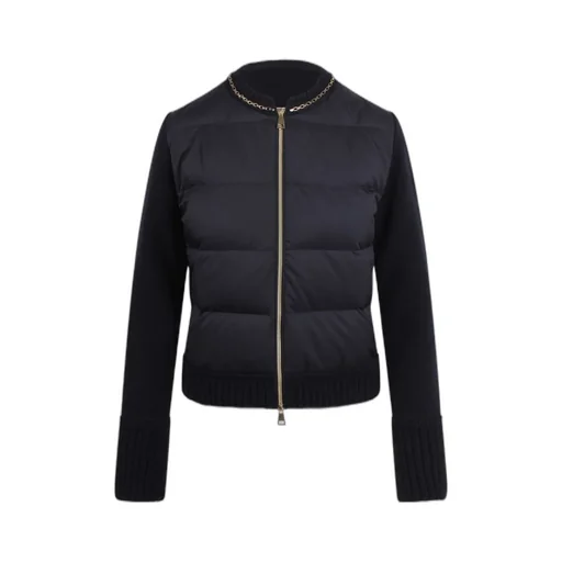 Chain-Trimmed Padded Puffer Jacket