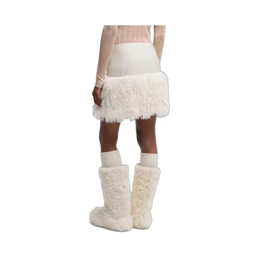 Teddy-Trimmed Mini Skirt