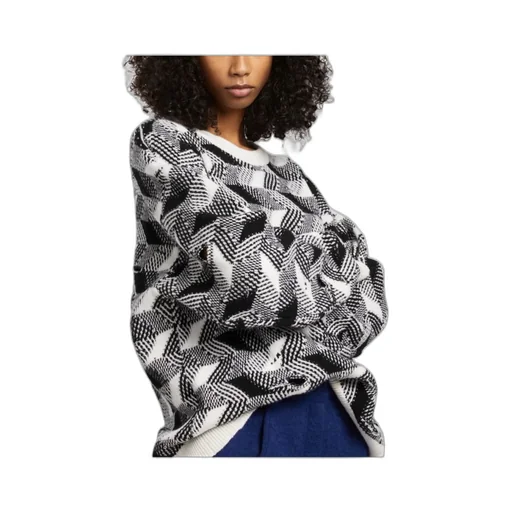 Woven Crewneck Knitted Jumper