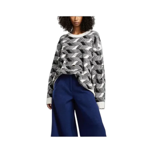 Woven Crewneck Knitted Jumper