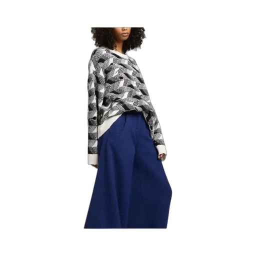 Woven Crewneck Knitted Jumper