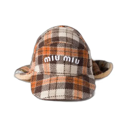Logo-Embroidered Checked Baseball Cap