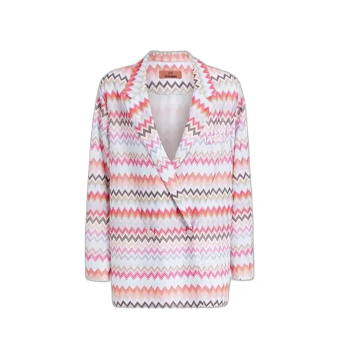 Zigzag Double-Breasted Tailored Blazer