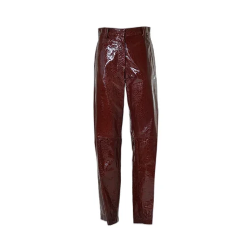 High-Shine Finish Trousers
