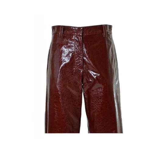 High-Shine Finish Trousers