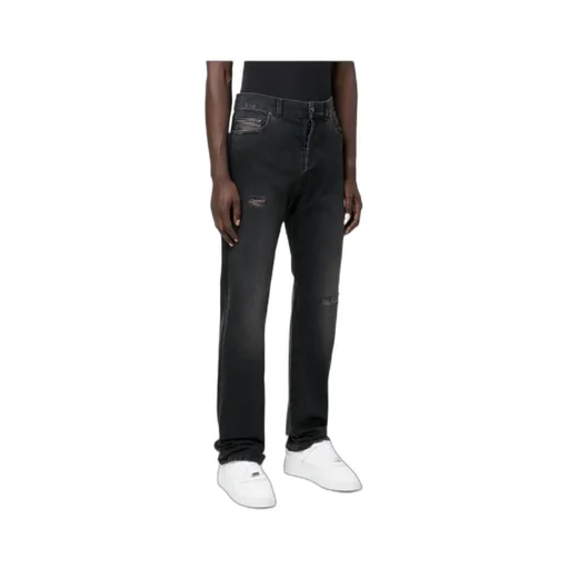 Classic Distressed Straight-Leg Jeans