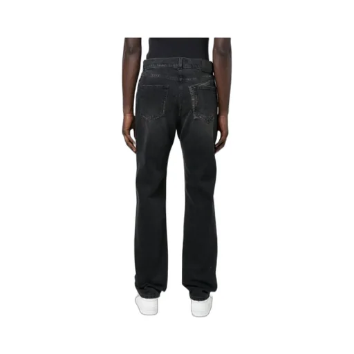 Classic Distressed Straight-Leg Jeans