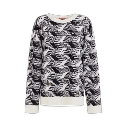 Woven Crewneck Knitted Jumper