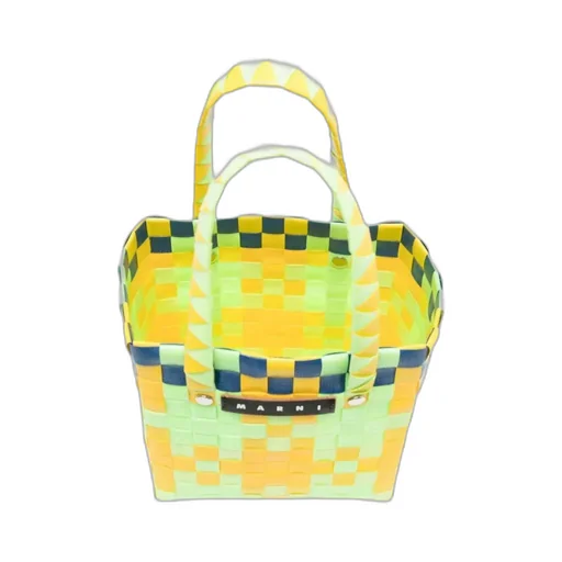 Logo-Patch Woven Tote Bag