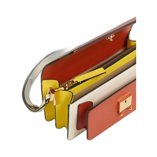 Colour-Block Saffiano Foldover-Top Shoulder Bag