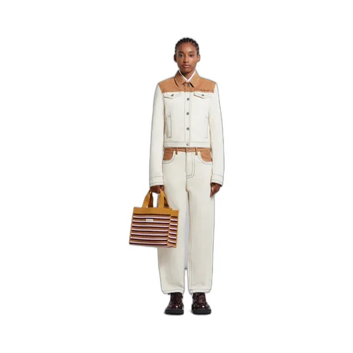 Shopping Striped Tote Bag