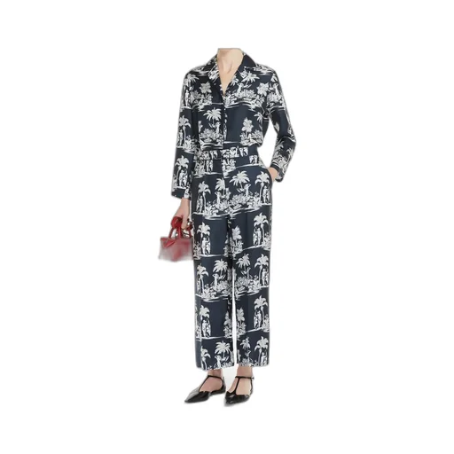 Printed Silk Pyjama Shirt