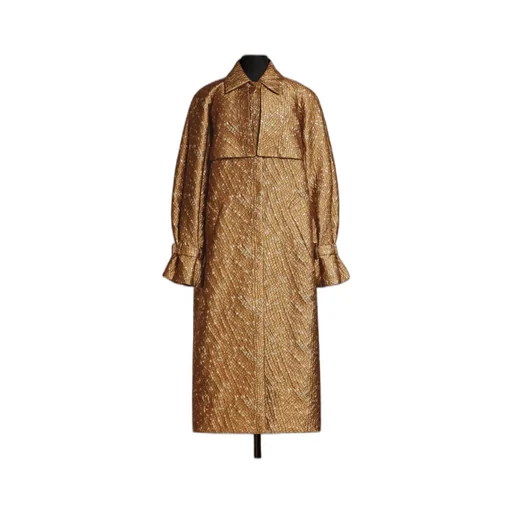 Atelier All-Over Patterned Oversized Belted Coat