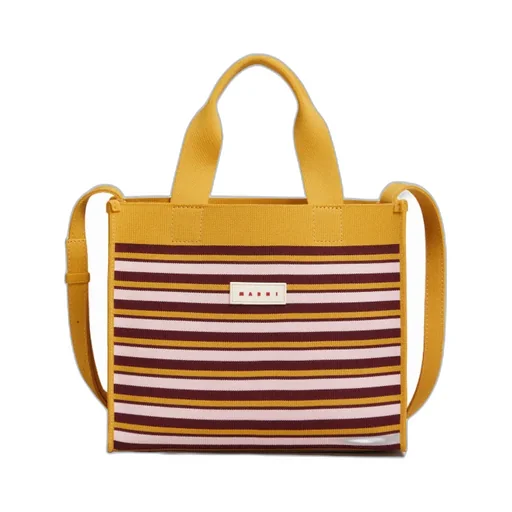 Shopping Striped Tote Bag