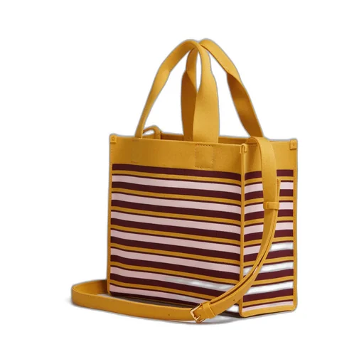 Shopping Striped Tote Bag