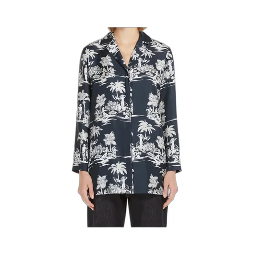 Printed Silk Pyjama Shirt