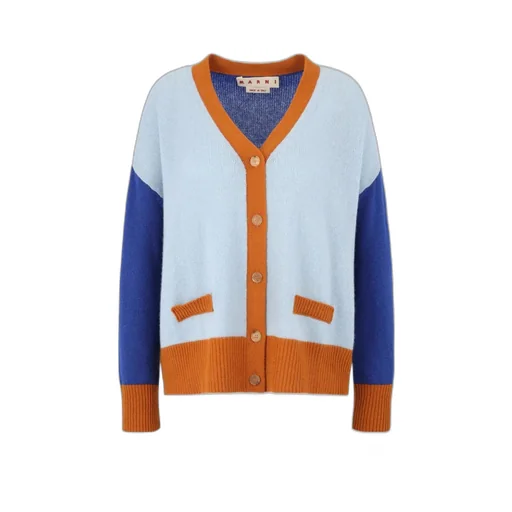 Contrasting-Trim Knit Cardigan