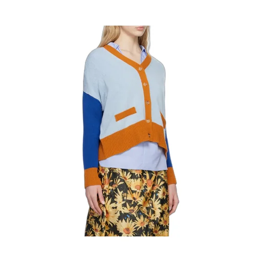 Contrasting-Trim Knit Cardigan