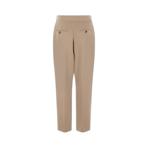 High-Waist Pleated Cropped-Leg Trousers