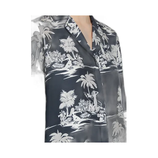 Printed Silk Pyjama Shirt