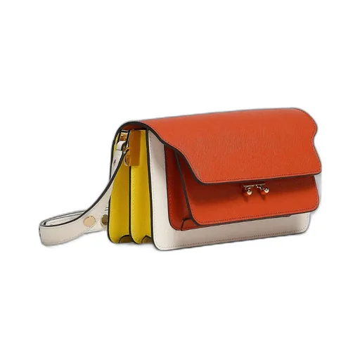 Colour-Block Saffiano Foldover-Top Shoulder Bag