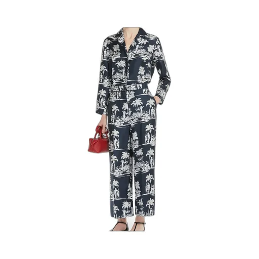 Printed Silk Cropped Trousers