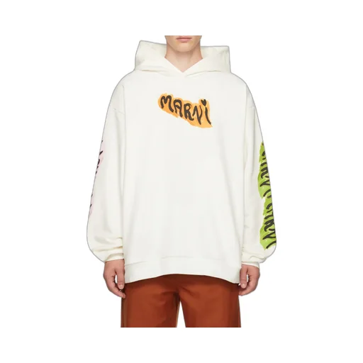 Graffiti Printed Long Sleeved Hoodie
