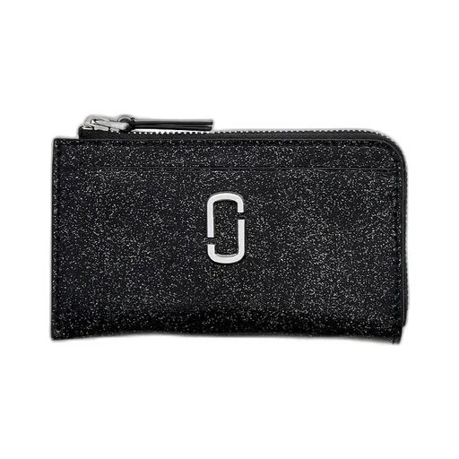 The Coated Glitter J Mark Top Zip Multi Wallet