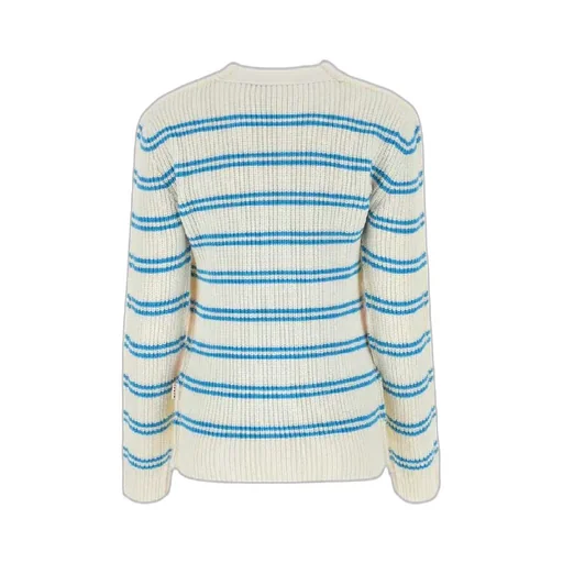 Striped Panelled Button-Up Cardigan