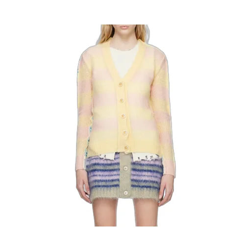 Striped Panelled Button-Up Cardigan