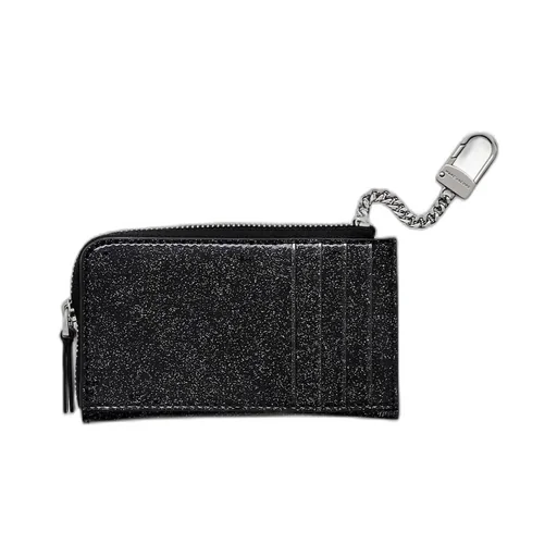 The Coated Glitter J Mark Top Zip Multi Wallet