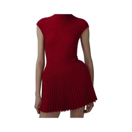 Ribbed Pleated Dress