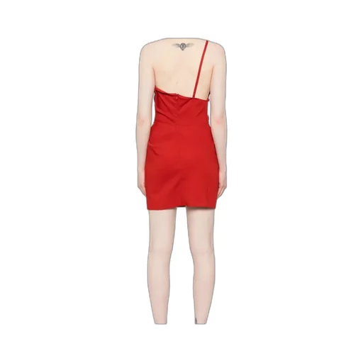 One-Shoulder Pleated Mini Dress