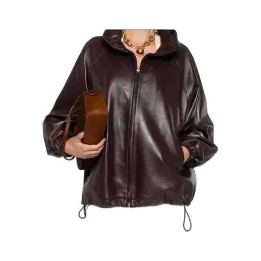 Long-Sleeved Leather Jacket