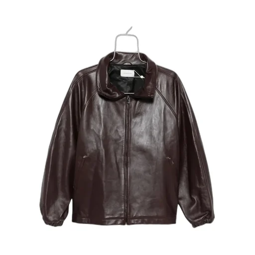 Long-Sleeved Leather Jacket