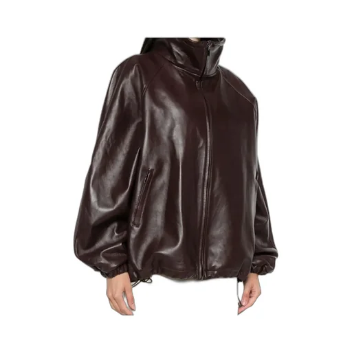 Long-Sleeved Leather Jacket