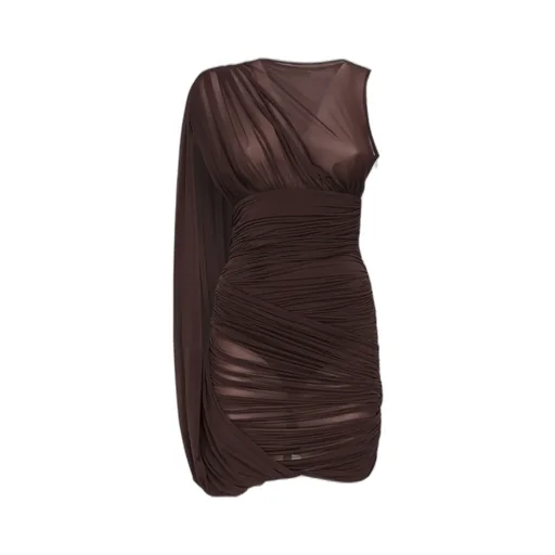 Draped Semi-Transparent Dress