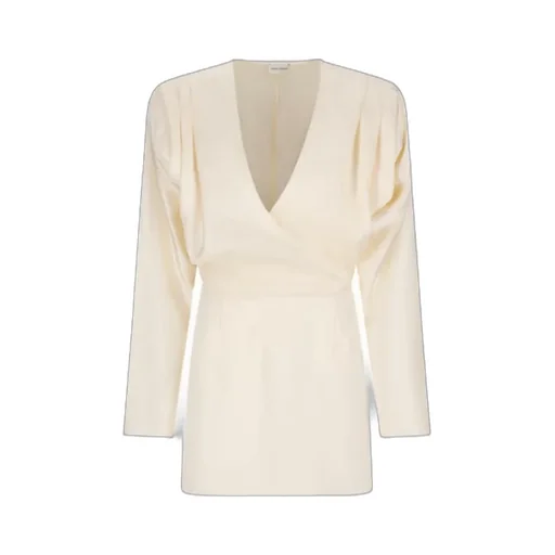 Plunging V-Neck Silk-Satin Minidress