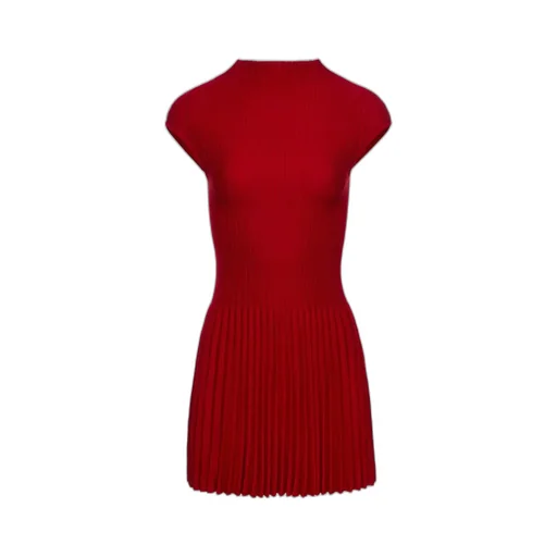 Ribbed Pleated Dress