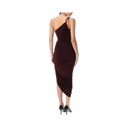 Asymmetric Pleated Midi Dress