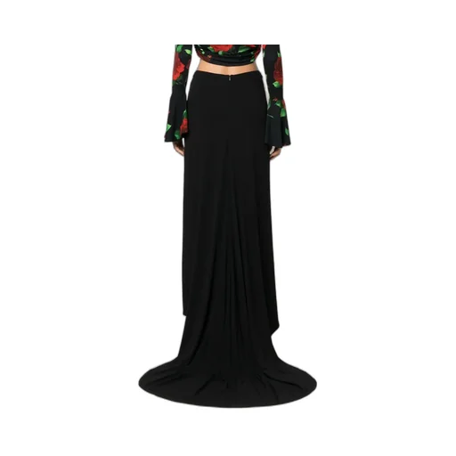 Floor-Length Asymmetric Draped Skirt
