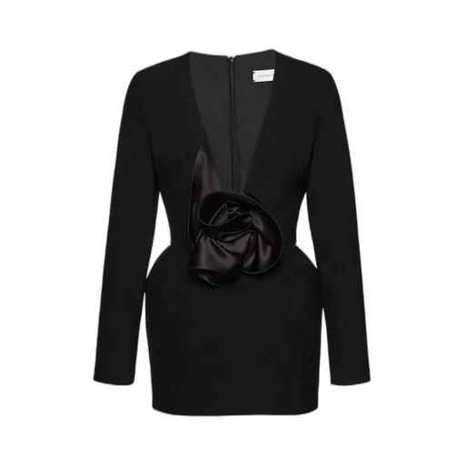 Long Sleeved Floral Patch Mini Dress