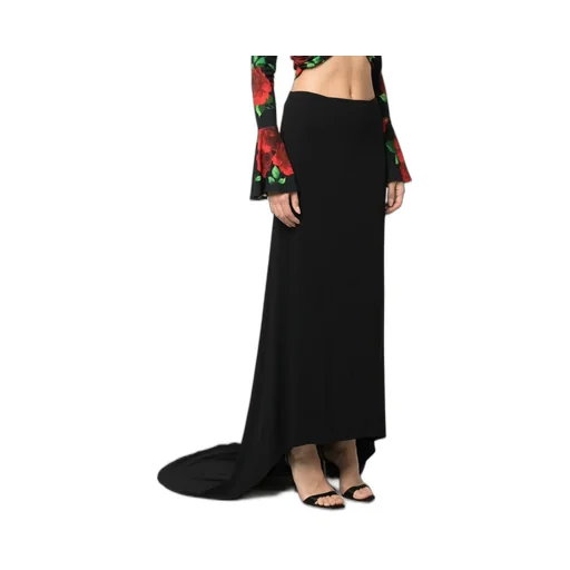 Floor-Length Asymmetric Draped Skirt