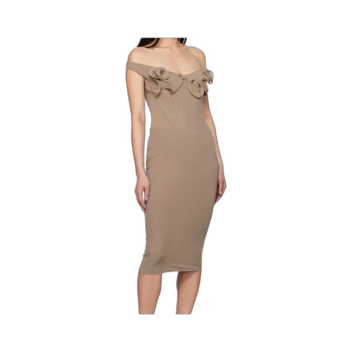 Flower Bustier Midi Dress